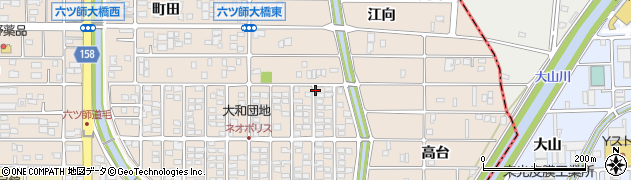 愛知県北名古屋市六ツ師（下り戸）周辺の地図
