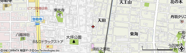 愛知県北名古屋市鹿田（南天田）周辺の地図