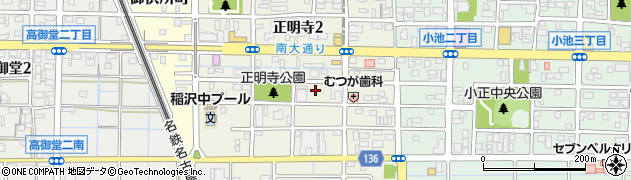 愛知県稲沢市正明寺周辺の地図