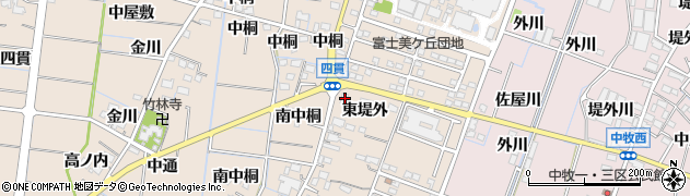 愛知県稲沢市祖父江町四貫東堤外1134周辺の地図