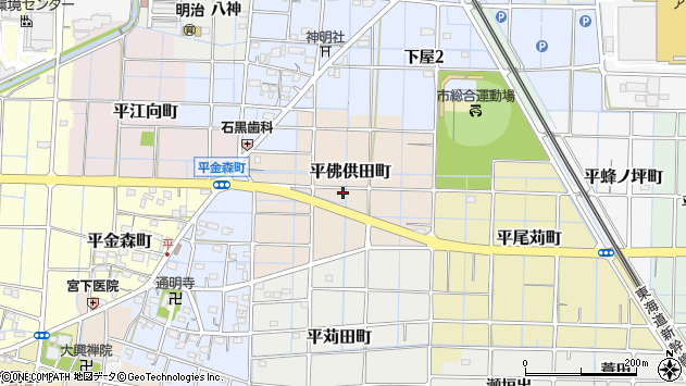 〒492-8331 愛知県稲沢市平佛供田町の地図