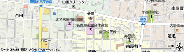 愛知県北名古屋市能田引免地周辺の地図