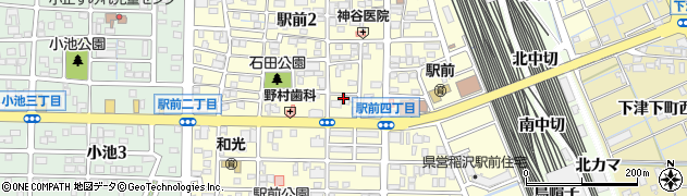 愛知県稲沢市駅前周辺の地図