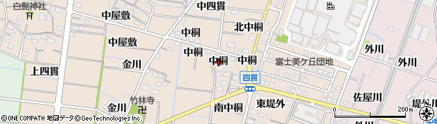 愛知県稲沢市祖父江町四貫中桐周辺の地図