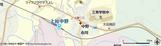 千葉県大多喜町（夷隅郡）市川周辺の地図