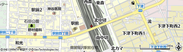 愛知県稲沢市下津町芳子田周辺の地図