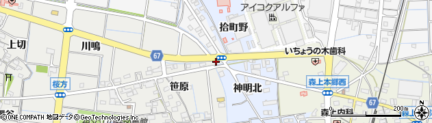 愛知県稲沢市祖父江町二俣（三ツ股）周辺の地図