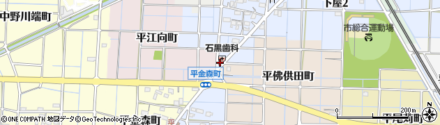 愛知県稲沢市下屋町周辺の地図