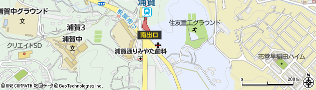 横浜銀行馬堀支店周辺の地図