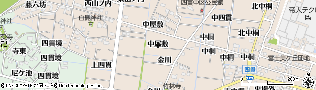 愛知県稲沢市祖父江町四貫中屋敷周辺の地図