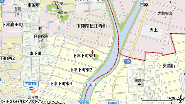 〒492-8074 愛知県稲沢市下津下町東の地図