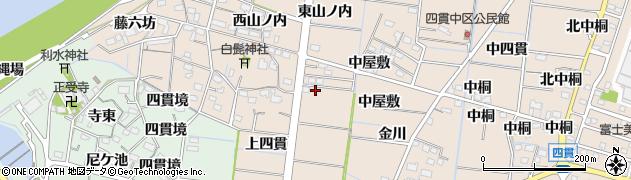 愛知県稲沢市祖父江町四貫（宮東）周辺の地図