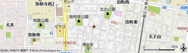 愛知県北名古屋市弥勒寺東周辺の地図