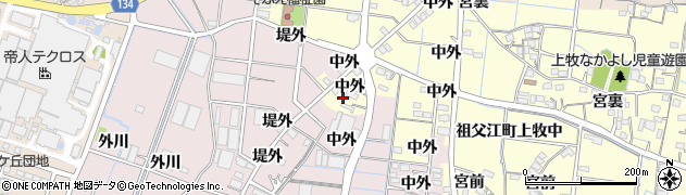 愛知県稲沢市祖父江町上牧中外193周辺の地図