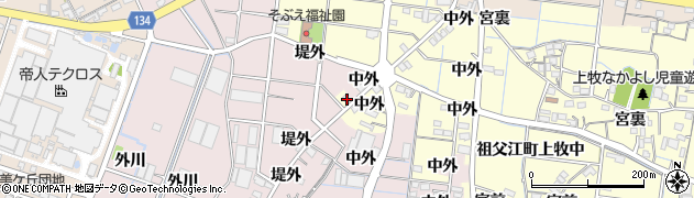 愛知県稲沢市祖父江町上牧中外1017周辺の地図