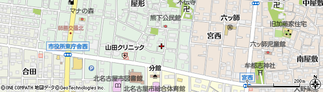 愛知県北名古屋市熊之庄屋形3354周辺の地図