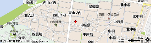 愛知県稲沢市祖父江町四貫東山ノ内周辺の地図