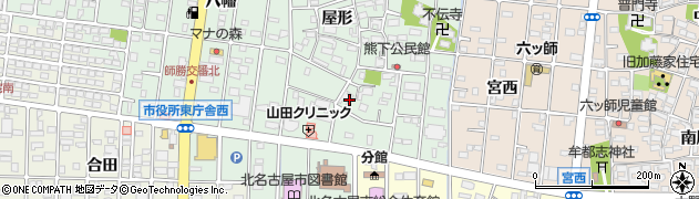 愛知県北名古屋市熊之庄屋形3346周辺の地図