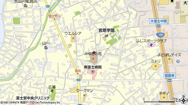 〒418-0005 静岡県富士宮市宮原の地図
