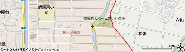 愛知県北名古屋市六ツ師（曲松）周辺の地図
