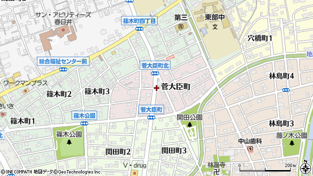 〒486-0858 愛知県春日井市菅大臣町の地図