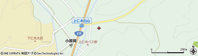愛知県豊田市上仁木町下田周辺の地図