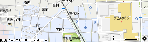 愛知県稲沢市下屋町（南崎）周辺の地図