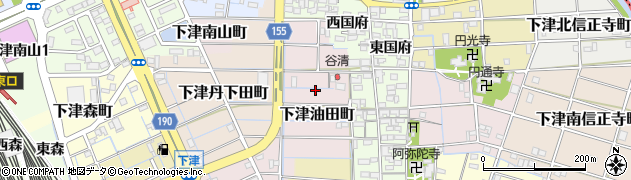 愛知県稲沢市下津油田町周辺の地図