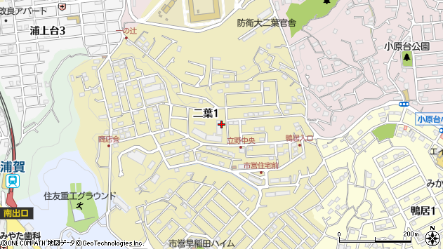 〒239-0814 神奈川県横須賀市二葉の地図