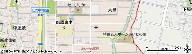 愛知県北名古屋市六ツ師（大島）周辺の地図