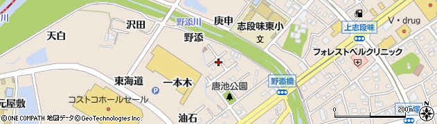 愛知県名古屋市守山区中志段味（野添）周辺の地図
