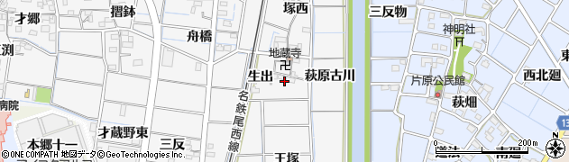 愛知県稲沢市祖父江町山崎塚越周辺の地図