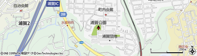 浦賀公園周辺の地図