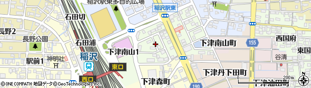 愛知県稲沢市下津南山周辺の地図