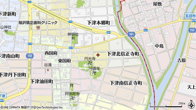 〒492-8077 愛知県稲沢市下津土山町の地図