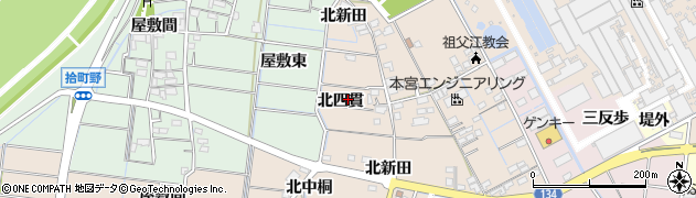 愛知県稲沢市祖父江町四貫北四貫周辺の地図