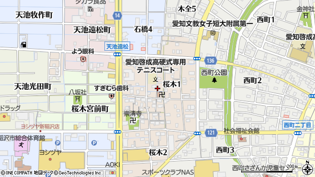 〒492-8272 愛知県稲沢市桜木の地図