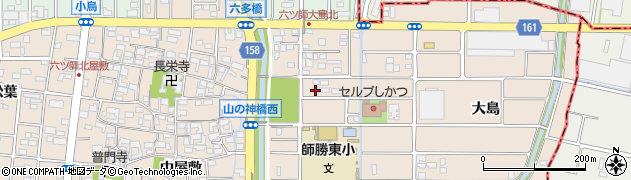 愛知県北名古屋市六ツ師山の神周辺の地図