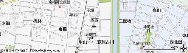 愛知県稲沢市祖父江町山崎塚西周辺の地図