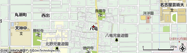 愛知県北名古屋市法成寺（八竜）周辺の地図