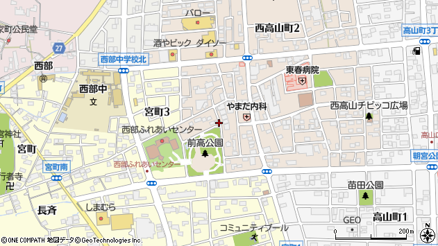 〒486-0911 愛知県春日井市西高山町の地図