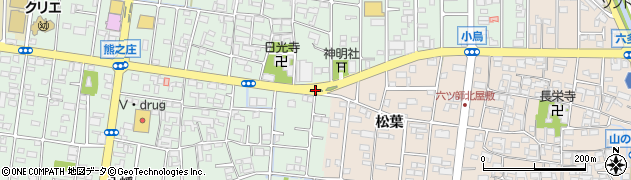 愛知県北名古屋市熊之庄朝場周辺の地図