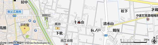 愛知県稲沢市祖父江町山崎十八山周辺の地図
