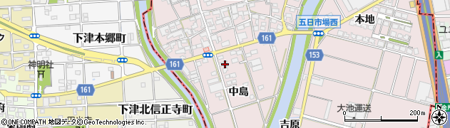 愛知県一宮市丹陽町五日市場（中島）周辺の地図