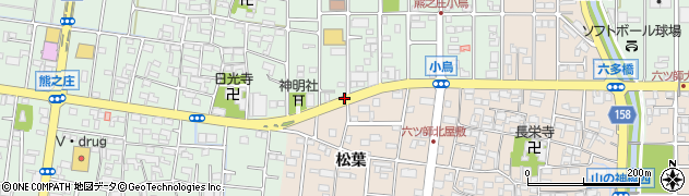愛知県北名古屋市六ツ師（大山）周辺の地図