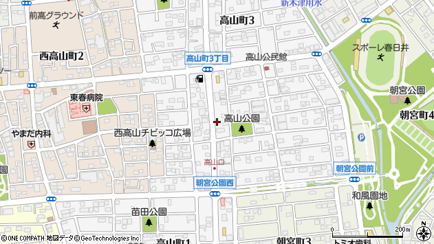〒486-0912 愛知県春日井市高山町の地図