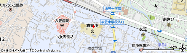 横須賀市立衣笠小学校周辺の地図