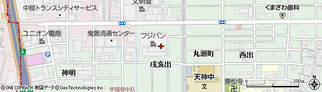 愛知県北名古屋市法成寺（戌亥出）周辺の地図