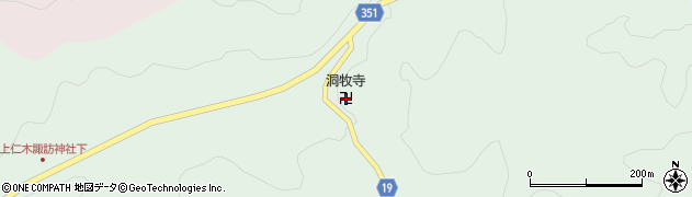洞牧寺周辺の地図
