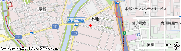 愛知県一宮市丹陽町五日市場本地25周辺の地図